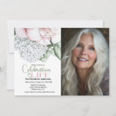 Blush Pink Peony Celebration Of Life Invitation Kaart (Voorkant)