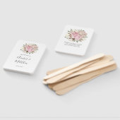 Blush Pink Peony Cream Cotton Weddenschap Handwaaier (Niet-gemonteerd)