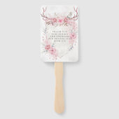 Blush Pink Peony Deer Antlers Weddenschap Handwaaier