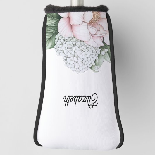 Blush Pink Peony Personalized Golfheadcover (Draai 90)