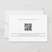 Blush Pink Peony QR Code Elegant Wedding RSVP Kaartje (Achterkant)