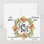 Blush Pink Peony Save the Date Briefkaart (Voorkant / Achterkant)