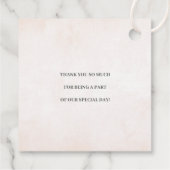 Blush Pink Peony Wreath Weddenschap Bedankt Bedankjes Labels (Achterkant)