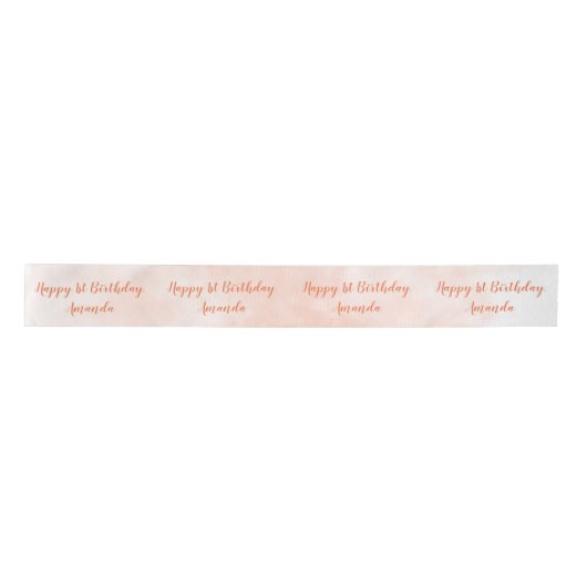 Blush Pink Personalized Birthday Lint (Voorkant)