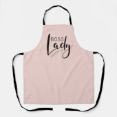 Blush Pink Personalized Boss Lady Logo Schort (Voorkant)