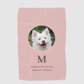 Blush Pink Pet Foto gepersonaliseerd Golfhanddoek (Voorkant)