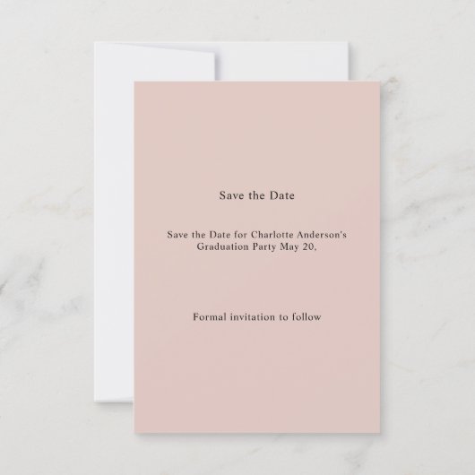 Blush Pink Photo Graduation Party Save the Date (Dos)