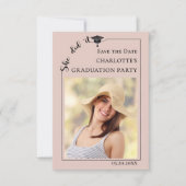 Blush Pink Photo Graduation Party Save the Date (Devant)
