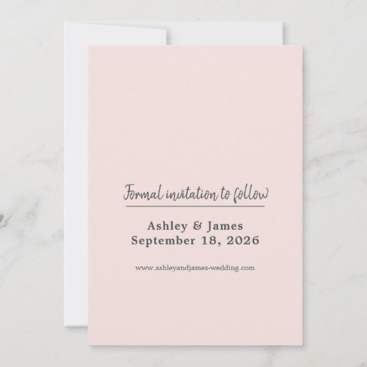 Blush Pink Photo Modern Script Save the Date (Dos)
