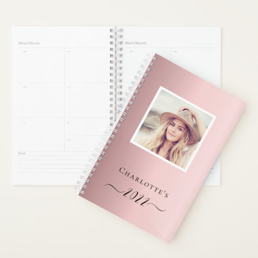 Blush pink photo monogram name (Devant avec enveloppe)