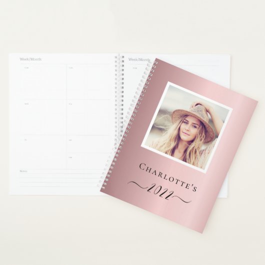 Blush pink photo monogram name (Devant avec enveloppe)