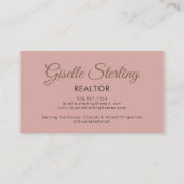 Blush Pink Photo Monogram Realtor QR-code Visitekaartje (Achterkant)