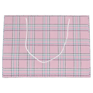 Blush Pink Plaid Grote Gift Bag Groot Cadeauzakje