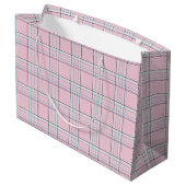 Blush Pink Plaid Grote Gift Bag Groot Cadeauzakje (Achterkant Gekanteld)
