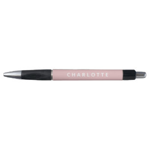Blush Pink Plain Minimalistische aangepaste naam Pen