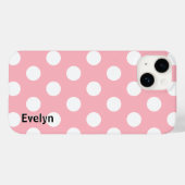 Blush Pink Polka Dots Wit gestippeld patroon Case-Mate iPhone Case (Achterkant (horizontaal))