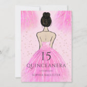 blush Pink Princess Dress Quinceanera Party Kaart (Voorkant)