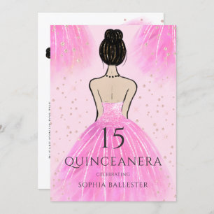 blush Pink Princess Dress Quinceanera Party Kaart