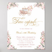 Blush Pink Princess Time Capsule Verjaardag Poster (Voorkant)