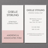 Blush Pink Professional Corporate Modern Elegant Visitekaartje