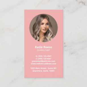 Blush Pink Professionele Foto Sociale Media QR Cod Visitekaartje