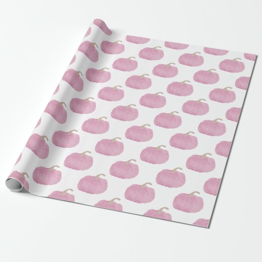 Blush Pink Pumpkin Wrapping Paper Cadeaupapier (Uitgerold)