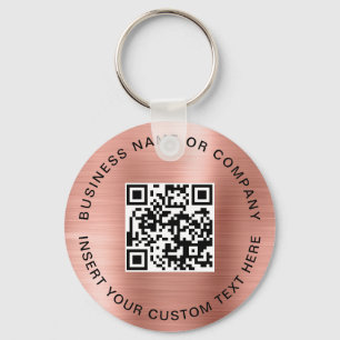 Blush Pink QR Code Modern Business Sleutelhanger