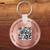 Blush Pink QR Code Modern Business Sleutelhanger (Achterkant)