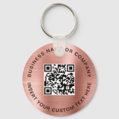 Blush Pink QR Code Modern Business Sleutelhanger (Achterkant)