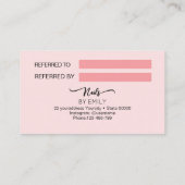 Blush Pink QR Code nagelsalon Referral Kaart (Achterkant)