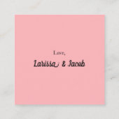 Blush Pink QR Code RSVP Card Vierkante Visitekaartje (Achterkant)