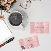Blush pink qr code visitekaartje