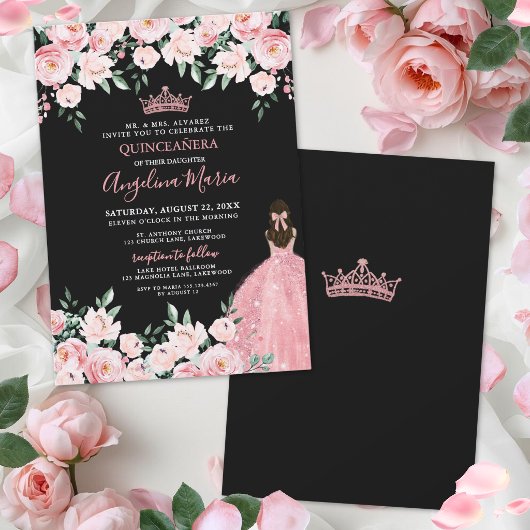 Blush Pink Quinceanera Invitation
