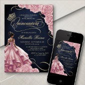 Blush Pink Quinceañera Kaart