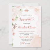 Blush Pink Quinceanera uitnodiging (Voorkant)