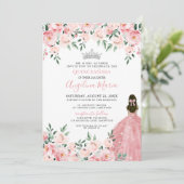 Blush Pink Quinceanera uitnodiging (Staand voorkant)
