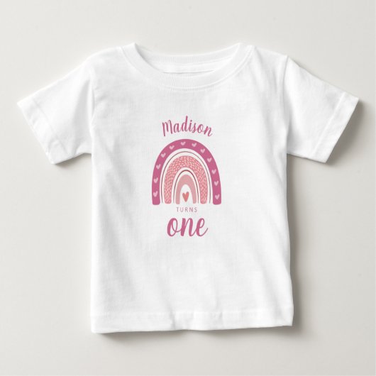 blush Pink Rainbow Boho First Birthday Baby (Voorkant)