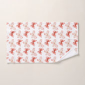 Blush Pink Red Butterflies   (Serviette à main)