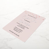 Blush Pink Red Falling Hearts Vrijgezellenfeest Folie Uitnodiging (Gedraaid)