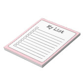 Blush Pink Retro Custom Checklist Ingelijnd Notitieblok (Gedraaid)