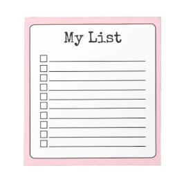 Blush Pink Retro Custom Checklist Ingelijnd Notitieblok