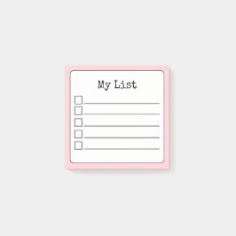 Blush Pink Retro Lined Checklist Post-it® Notes