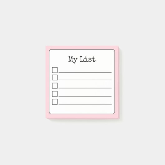 Blush Pink Retro Lined Checklist Post-it® Notes (Voorkant)
