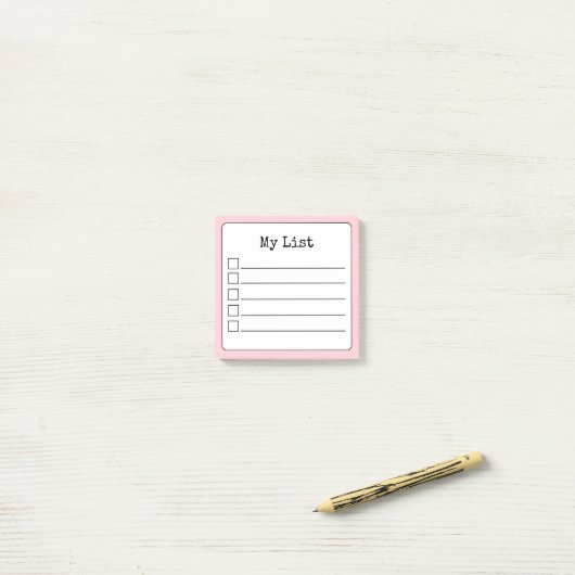 Blush Pink Retro Lined Checklist Post-it® Notes (Op bureau)