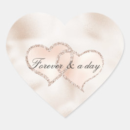 Blush Pink Roos Glitz Hearts Hart Sticker