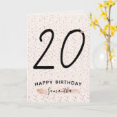 Blush Pink & Roos Gold 20 jaar Kaart (Gele Bloem)