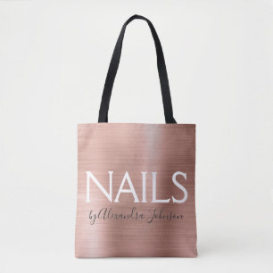 Blush Pink - Roos Gold Folie Nails - Salon Draagtas