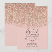Blush Pink & Roos Gold Glitter Vrijgezellenfeest Kaart (Voorkant / Achterkant)