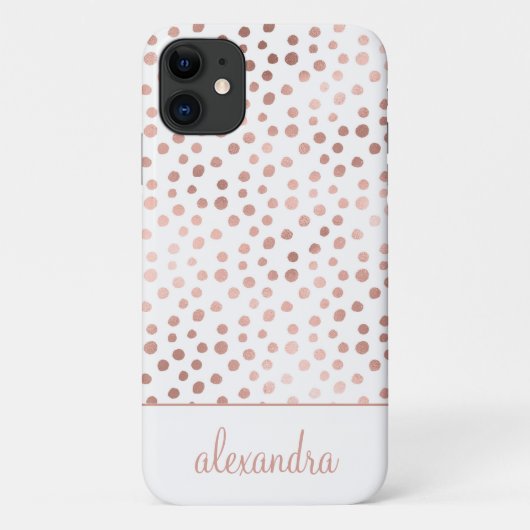 Blush Pink - Roos Gold Polka Dot Pattern Monogram Case-Mate iPhone Case (Achterkant)