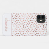 Blush Pink - Roos Gold Polka Dot Pattern Monogram Case-Mate iPhone Case (Achterkant (horizontaal))